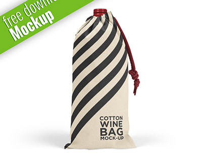 Mockup Drawstring Bottle Wine Bag