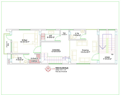 Residencial Architectural 2d Floor Plan