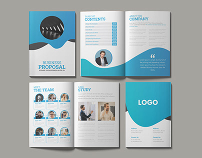 A4 Business Proposal Brochure Layout Template Design