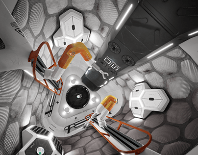 Sci-fi Space Station Interior Concept art