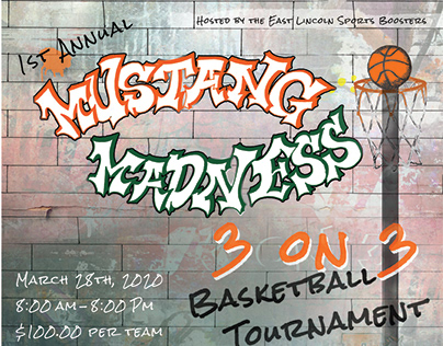 3 on 3 Basketball Fundraiser Event Flyer