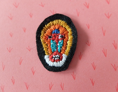 handmade embroidery monkey patch