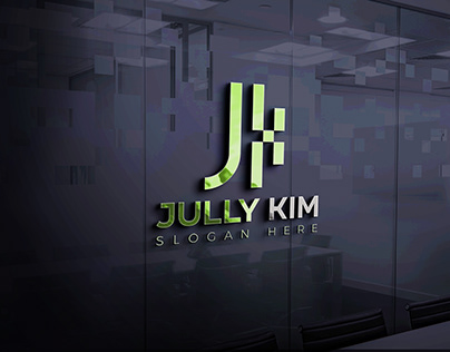 Creative JK logo with premium 3d mockup