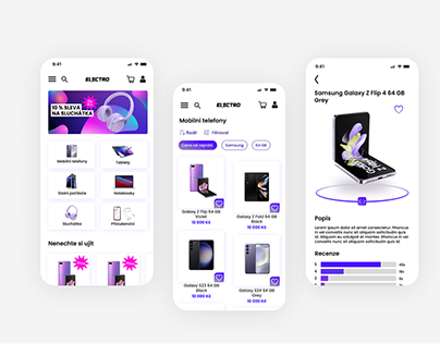 E-commerce app, shop with electronics
