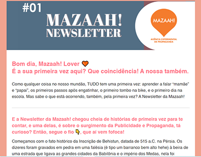 Produção de Conteúdo da Mazaah Newsletter