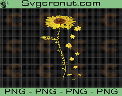 Designs Sunflower Autism PNG