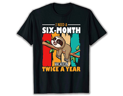 Sloth T-shirt design Custom T-shirt design