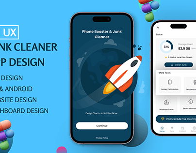 Junk cleaner phone booster app design