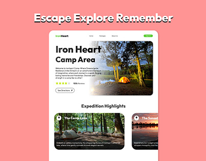 IronHeart Campsite | Landing page UI
