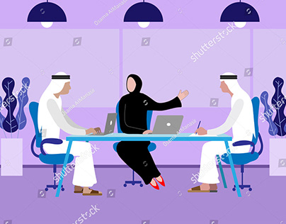 Arab business people around a conference table