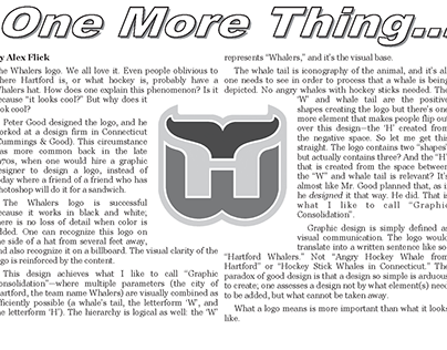 St. Louis Game Time Article—Hartford Whalers Logo