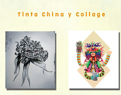 Personajes en Tinta China y Collage