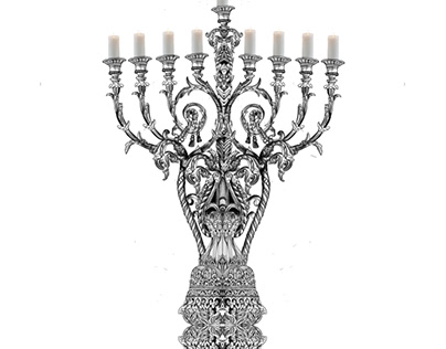 Exclusive silver roman inspired candle stand