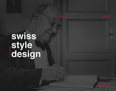 swiss style design | landing for a meetup | minimalism