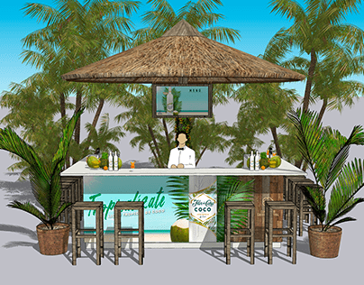 Tropical Bar Design for Flor de Caña Coco Liqueur