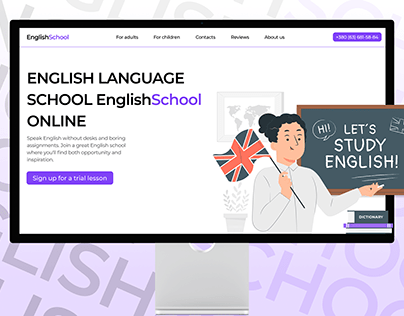 English language courses landing page - UX/UI Case