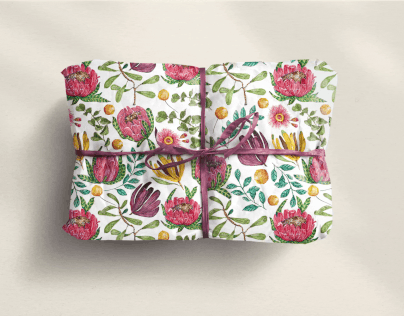 'Mostly flowers' pattern and wrapping paper