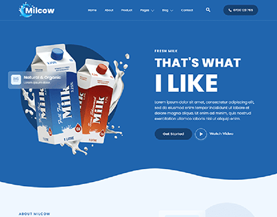 Milcow Website design using Webflow