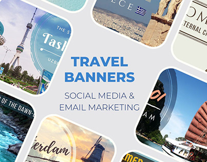 Travel-themed designs - social media & email marketing