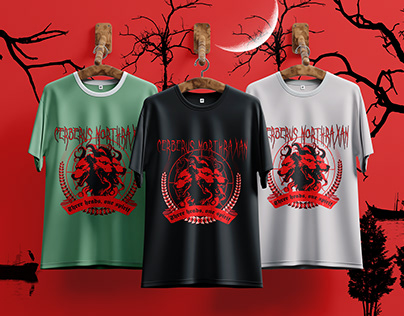 Infernal Trifecta: Stylish Demon Dog T shirt design