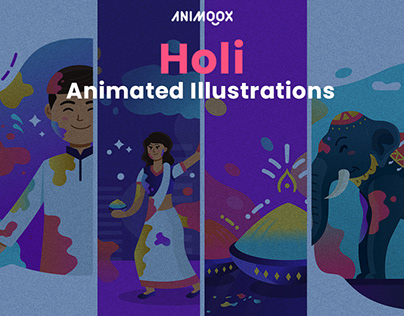 Holi Animated Illustrations