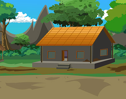 Village House Background design for cartoon animation