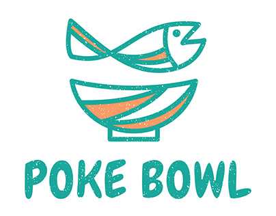 A Logo for Poke Hawaiian Dish Restaurant