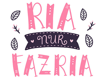 Lettering name (my own name) with quirky girly style