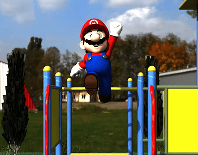 Super Mario in Playground 3D Animation