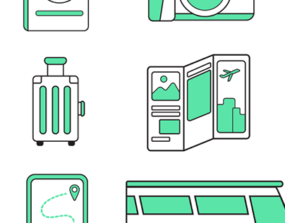 Tourist office vector icons pack