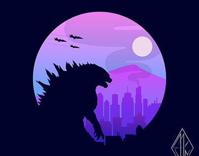 Estudo de silhueta | Godzilla