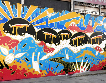 'Gold St' street art mural (2018)