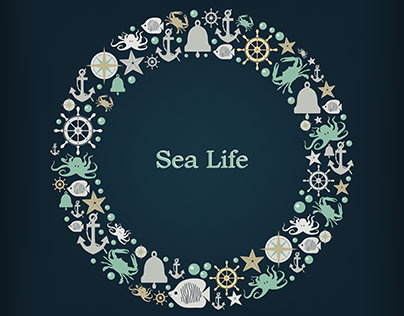 Logo circle nautical theme