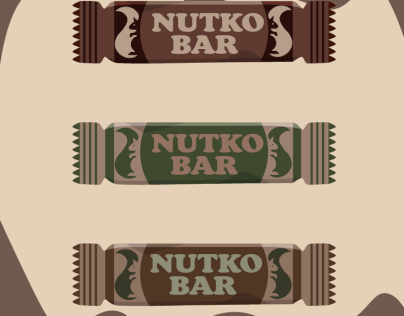 Chocolate bar package design 'Nutko bar'