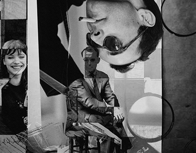Project thumbnail - "Godard", digital collage, 2024.