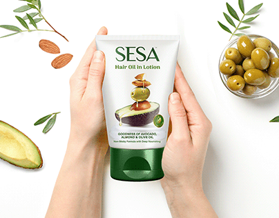 Packaging for Sesa Hair Oil in Lotion