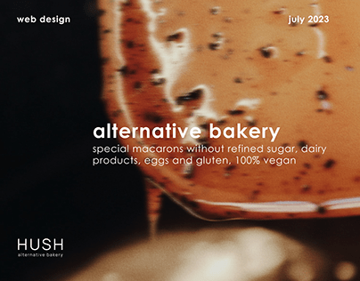 Web design for Hush, alternative bakery