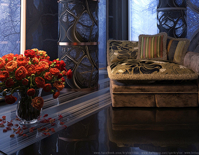 roses, styling, house, conceptart, Interior, room