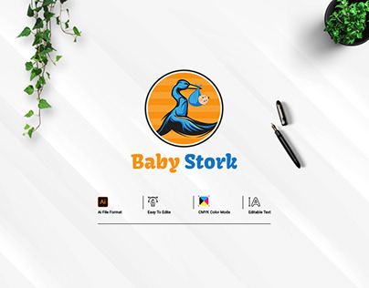 Baby Stork Logo Design