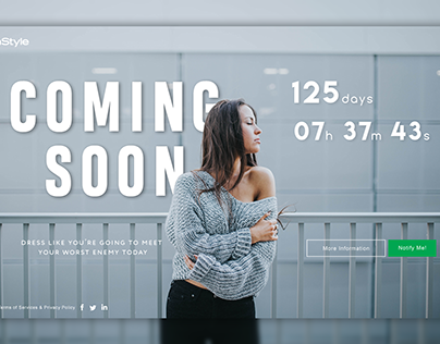 "Coming Soon" UI design concept, Fashion Website