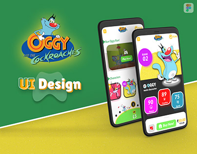 Oggy & the Cockroaches Game App - UI Design