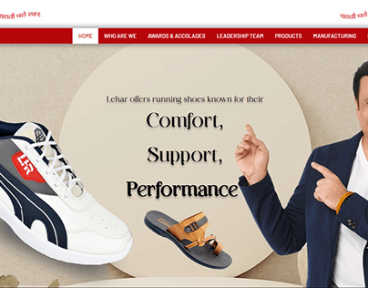 Footwear manufacturing Company Web design