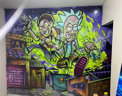 Rick and Morty mural