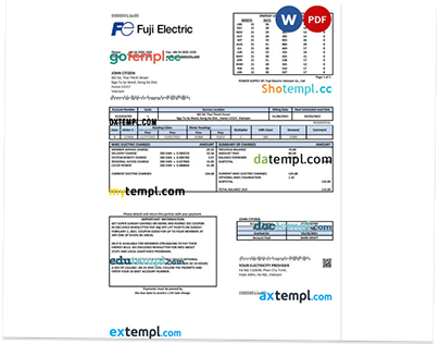 Vietnam Fuji Electric Vietnam Co. utility bill
