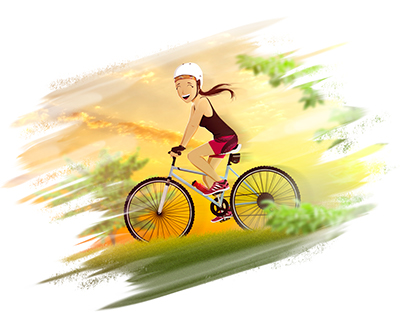 Bicycle Girl - Digital Illustration