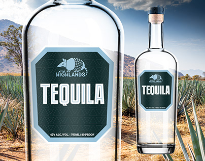 Logo and label design for The Highlands Tequila