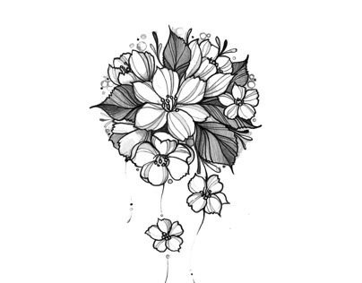 Flowers tattoo sketch