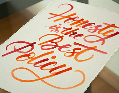 Honesty is the Best Policy - Brush Calligraphy