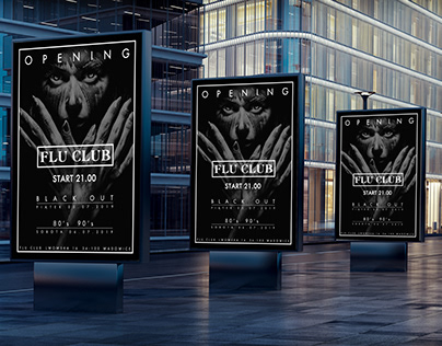 FLU CLUB Black Out Night poster