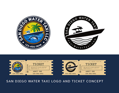 San Diego Water Taxi Logo and ticket Concept